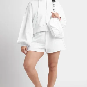 Discount Aje ATHLETICA Essential Cropped Hoodie 405 White