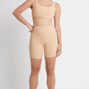 Best Sale Aje ATHLETICA Essential Mid Length Bike Shorts 601 Sand