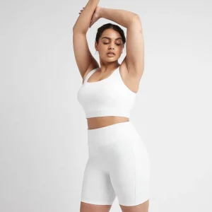 Best Sale Aje ATHLETICA Essential Mid Length Bike Shorts 601 White