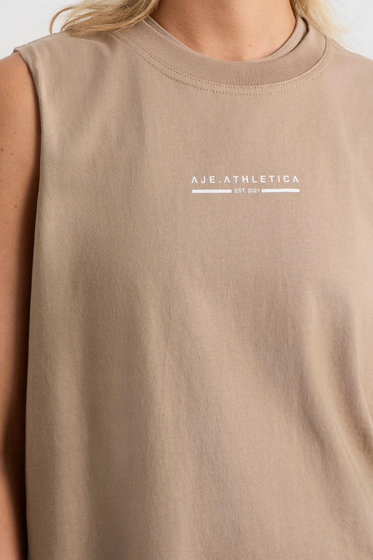established_logo_long_tank__3.webp Flash Sale Aje ATHLETICA Established Logo Long Tank 155 Dune