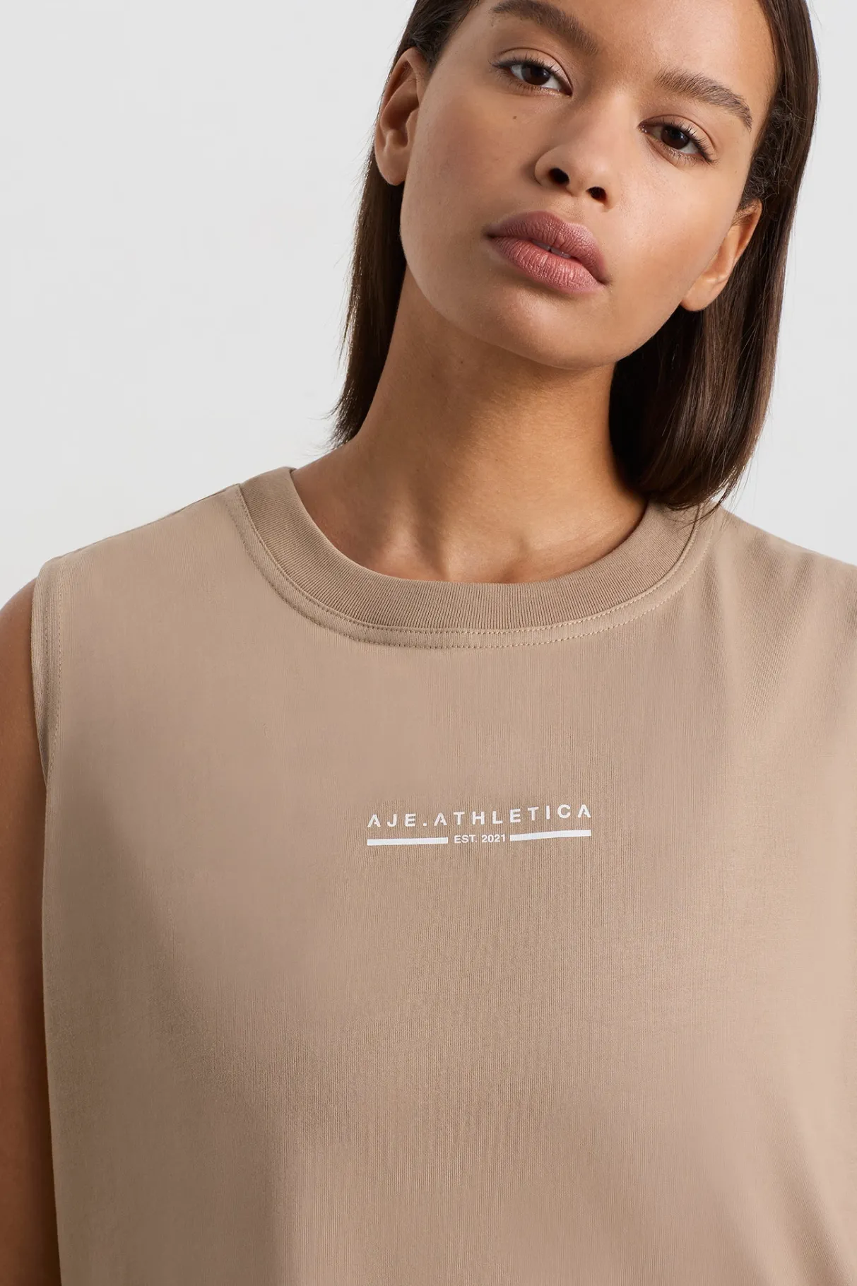 established_logo_long_tank__7.webp Flash Sale Aje ATHLETICA Established Logo Long Tank 155 Dune