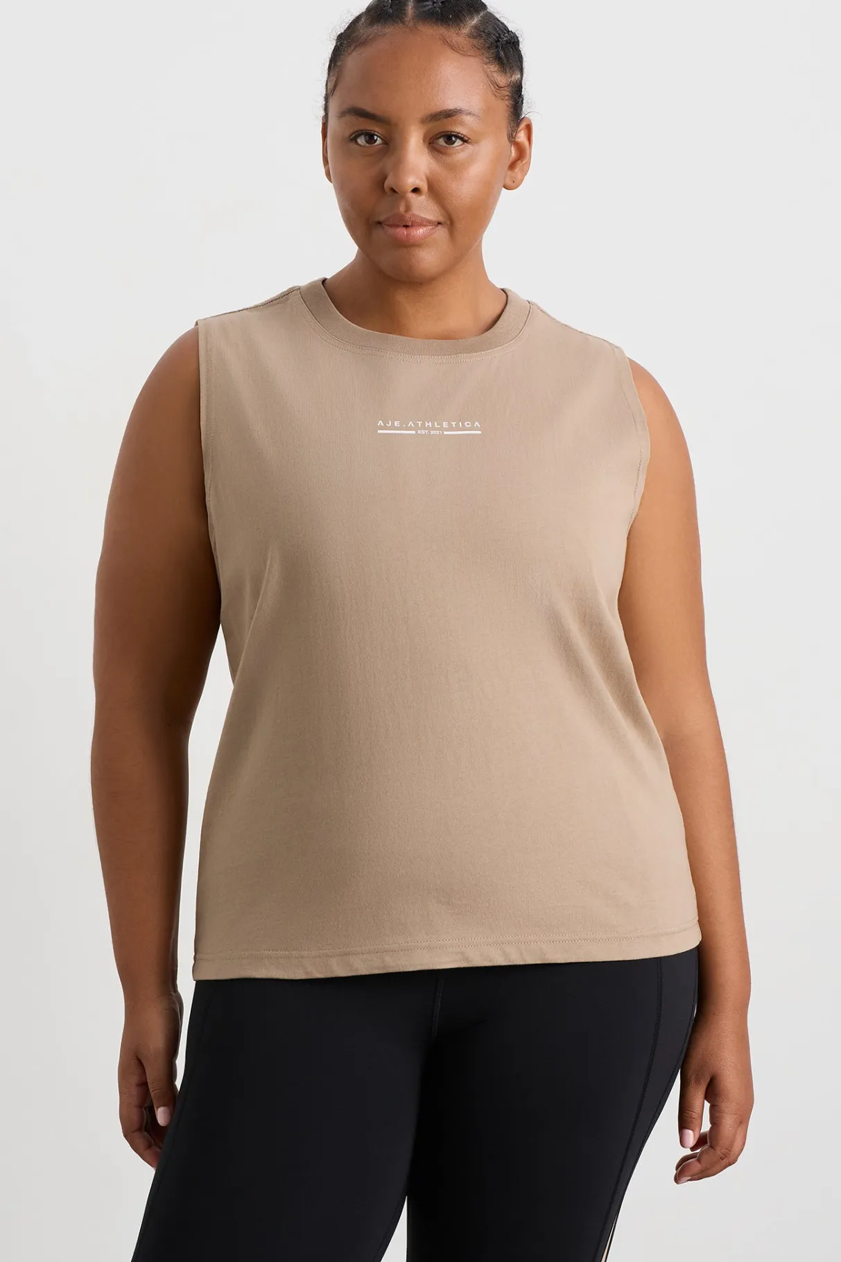 established_logo_long_tank__9.webp Flash Sale Aje ATHLETICA Established Logo Long Tank 155 Dune
