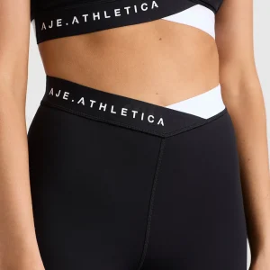 Shop Aje ATHLETICA Full Length Cross Leggings 249 Black/White