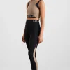 New Aje ATHLETICA Full Length Logo Leggings 204 Black/ Dune