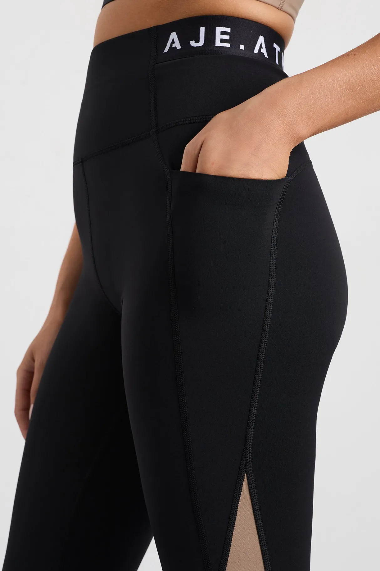 full_length_logo_leggings__3.webp Online Aje ATHLETICA Full Length Logo Leggings 204 Black/ Dune