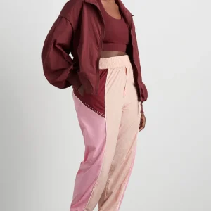 Best Sale Aje ATHLETICA Gathered Cut Out Jacket 737 Burnt Burgundy/Bonbon Pink