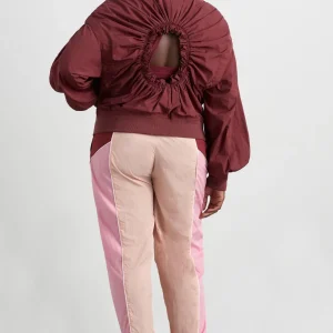 Best Sale Aje ATHLETICA Gathered Cut Out Jacket 737 Burnt Burgundy/Bonbon Pink