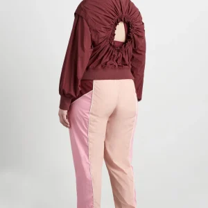 Best Sale Aje ATHLETICA Gathered Cut Out Jacket 737 Burnt Burgundy/Bonbon Pink