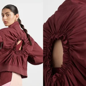 Best Sale Aje ATHLETICA Gathered Cut Out Jacket 737 Burnt Burgundy/Bonbon Pink