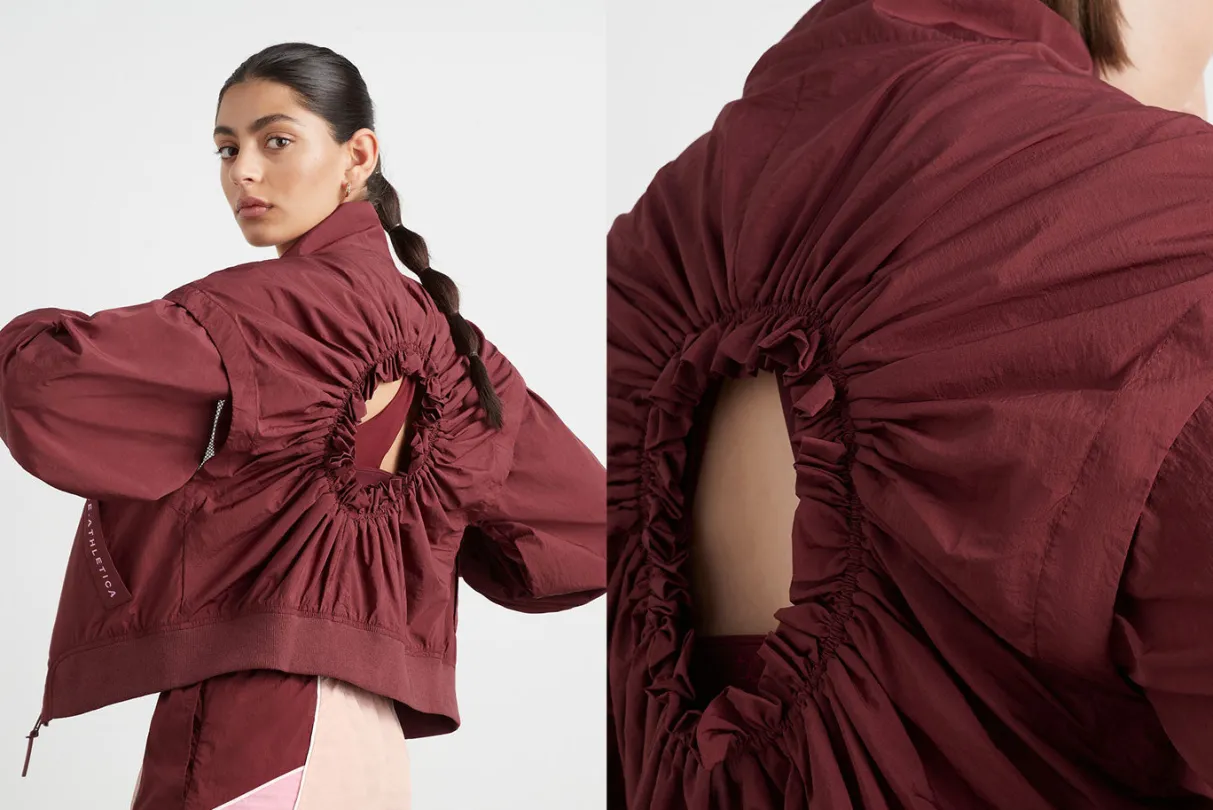 gathered_cut_out_jacket__16.webp Best Sale Aje ATHLETICA Gathered Cut Out Jacket 737 Burnt Burgundy/Bonbon Pink
