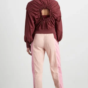 Best Sale Aje ATHLETICA Gathered Cut Out Jacket 737 Burnt Burgundy/Bonbon Pink