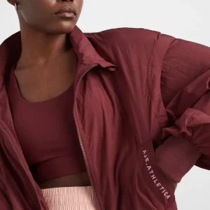 Best Sale Aje ATHLETICA Gathered Cut Out Jacket 737 Burnt Burgundy/Bonbon Pink