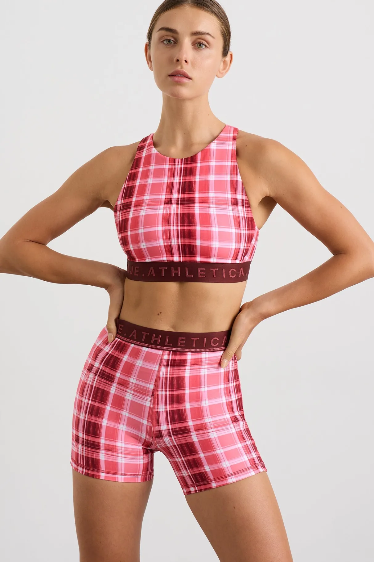 high_neck_sports_bra__0-1.webp Best Aje ATHLETICA High Neck Sports Bra 374 Blurred Pink Check