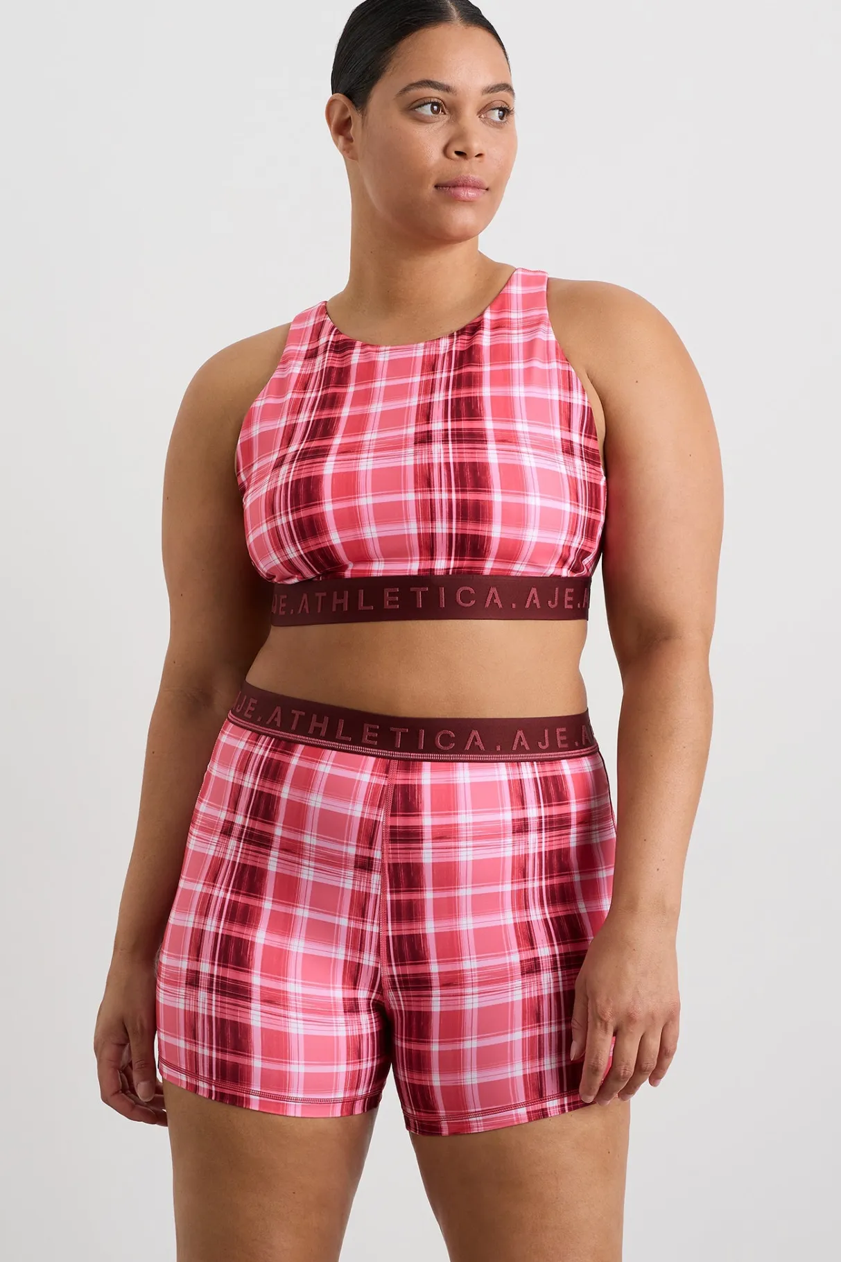 high_neck_sports_bra__11-1.webp Best Aje ATHLETICA High Neck Sports Bra 374 Blurred Pink Check