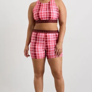 Best Aje ATHLETICA High Neck Sports Bra 374 Blurred Pink Check