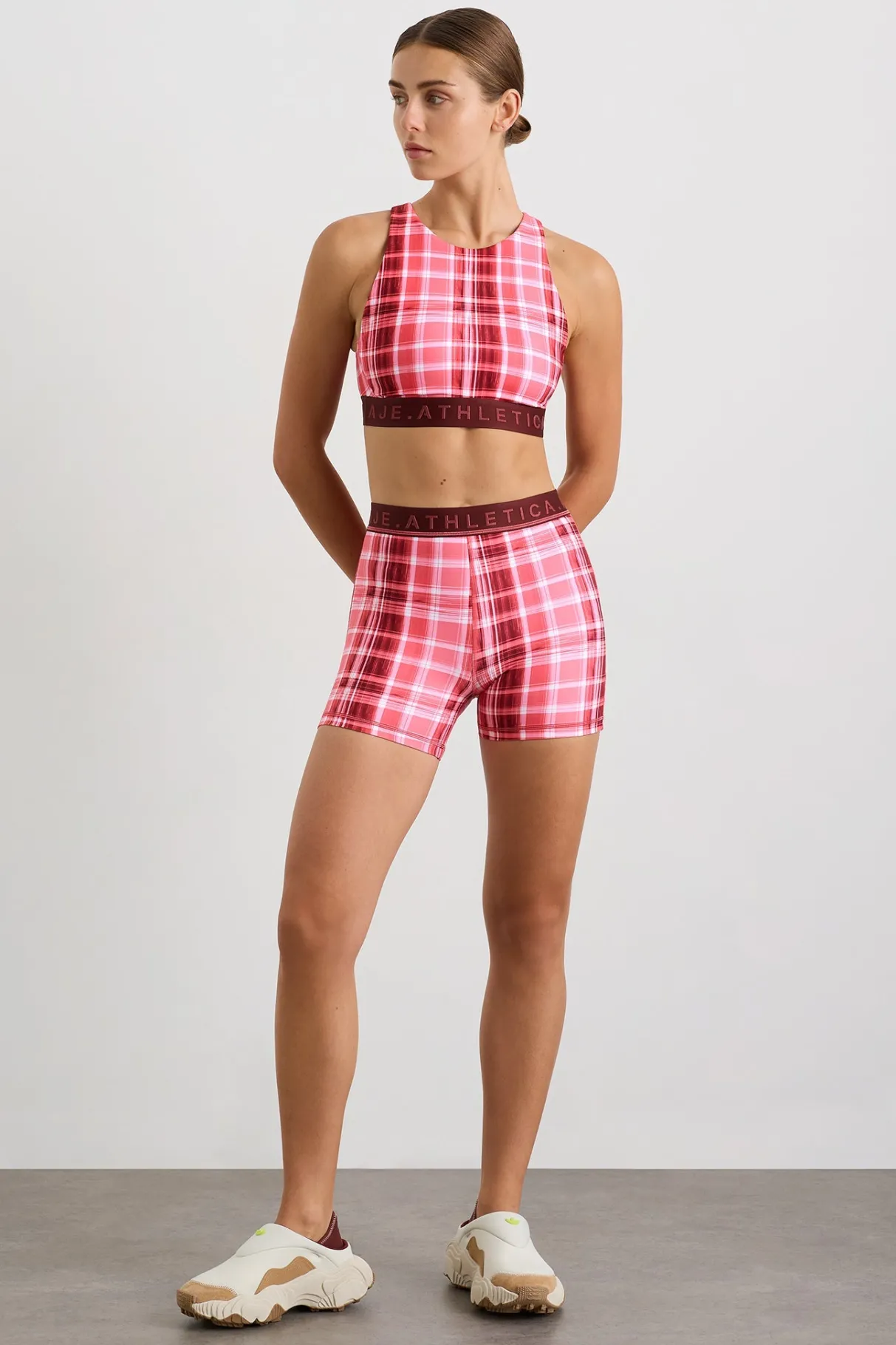 high_neck_sports_bra__2-1.webp Best Aje ATHLETICA High Neck Sports Bra 374 Blurred Pink Check
