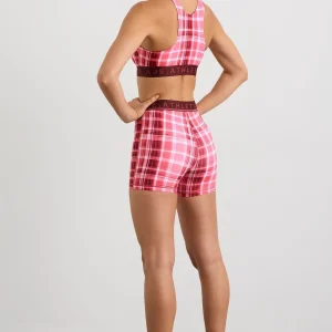 Best Aje ATHLETICA High Neck Sports Bra 374 Blurred Pink Check