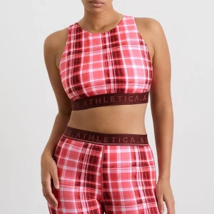 Best Aje ATHLETICA High Neck Sports Bra 374 Blurred Pink Check