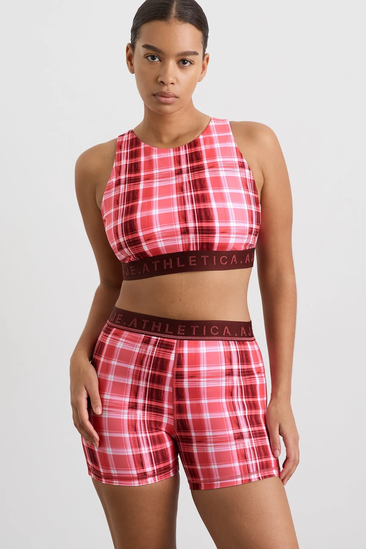 high_neck_sports_bra__6-1.webp Best Aje ATHLETICA High Neck Sports Bra 374 Blurred Pink Check