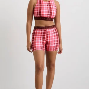 Best Aje ATHLETICA High Neck Sports Bra 374 Blurred Pink Check