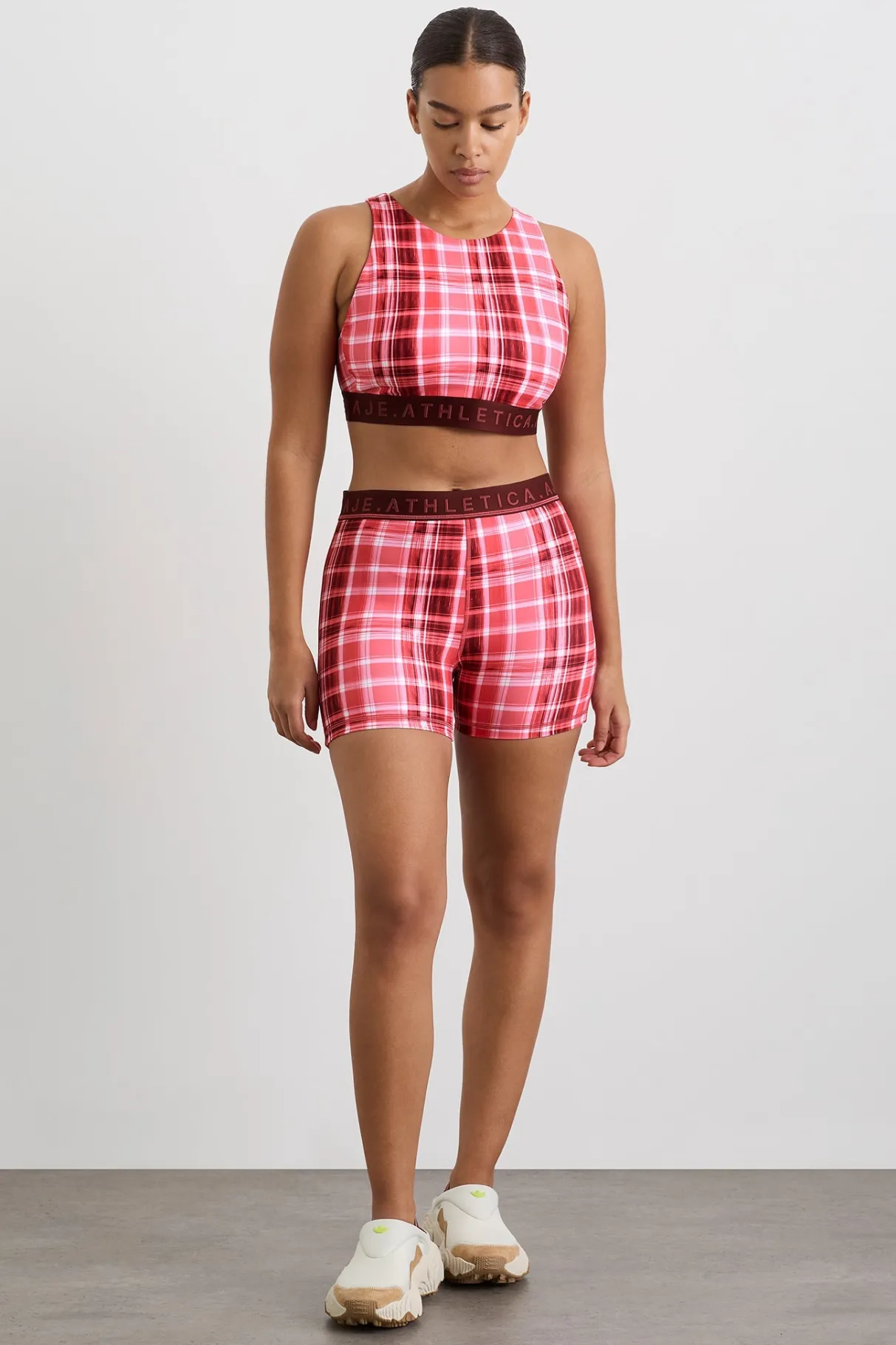 high_neck_sports_bra__7-1.webp Best Aje ATHLETICA High Neck Sports Bra 374 Blurred Pink Check