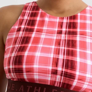 Best Aje ATHLETICA High Neck Sports Bra 374 Blurred Pink Check