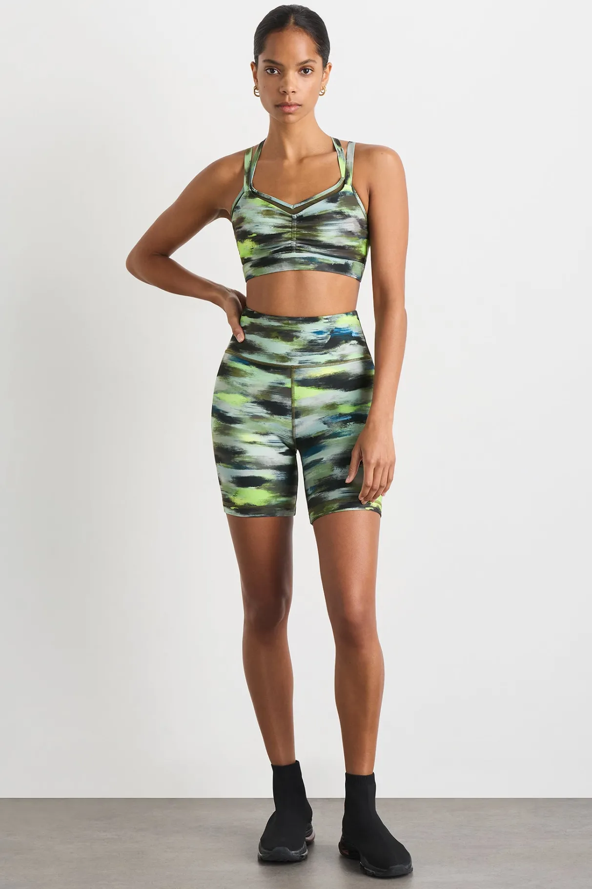 high_rise_bike_shorts__0-3.webp Store Aje ATHLETICA High Rise Bike Shorts 607 Khaki Brushstroke