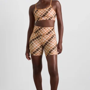 Online Aje ATHLETICA High Rise Bike Shorts 607 Blurred Tan Check