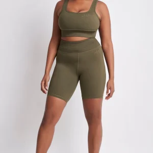 Fashion Aje ATHLETICA High Rise Bike Shorts 018 Khaki