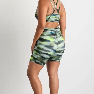 Store Aje ATHLETICA High Rise Bike Shorts 607 Khaki Brushstroke