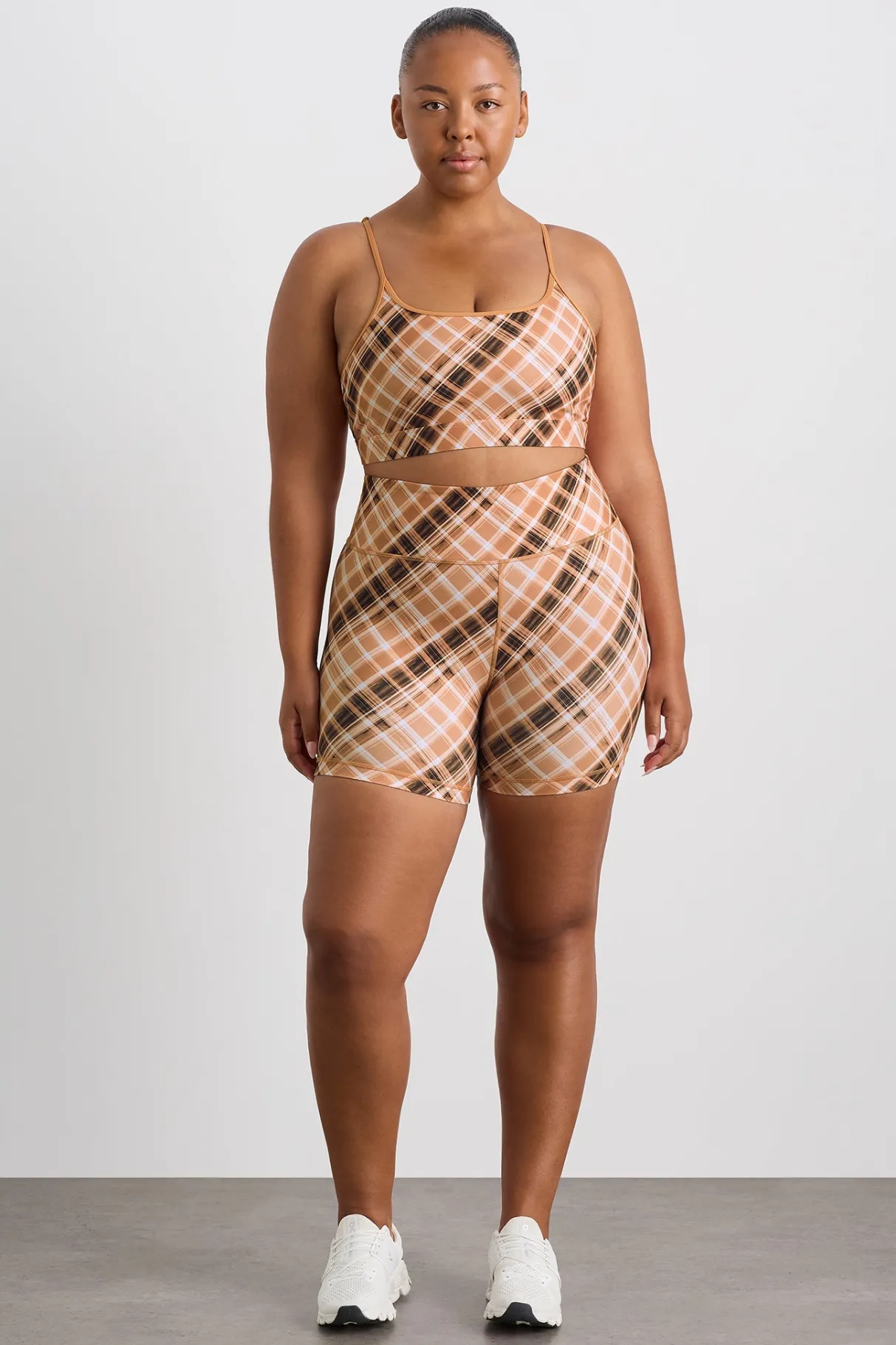 high_rise_bike_shorts__10-4.webp Online Aje ATHLETICA High Rise Bike Shorts 607 Blurred Tan Check