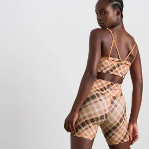 Online Aje ATHLETICA High Rise Bike Shorts 607 Blurred Tan Check