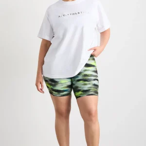 Store Aje ATHLETICA High Rise Bike Shorts 607 Khaki Brushstroke