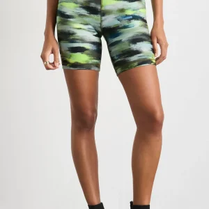 Store Aje ATHLETICA High Rise Bike Shorts 607 Khaki Brushstroke