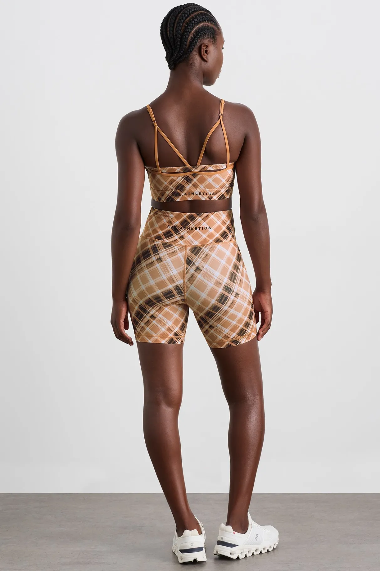 high_rise_bike_shorts__4-4.webp Online Aje ATHLETICA High Rise Bike Shorts 607 Blurred Tan Check