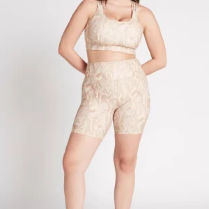 Best Sale Aje ATHLETICA High Rise Bike Shorts 607 Light Ivory Marble