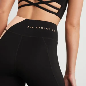 Cheap Aje ATHLETICA High Rise Colour Block 7/8 Legging 226 Black/Beige