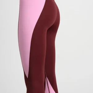 Shop Aje ATHLETICA High Rise Colour Block 7/8 Legging 226 Burnt Burgundy/Bonbon Pink