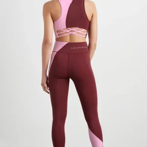 Shop Aje ATHLETICA High Rise Colour Block 7/8 Legging 226 Burnt Burgundy/Bonbon Pink