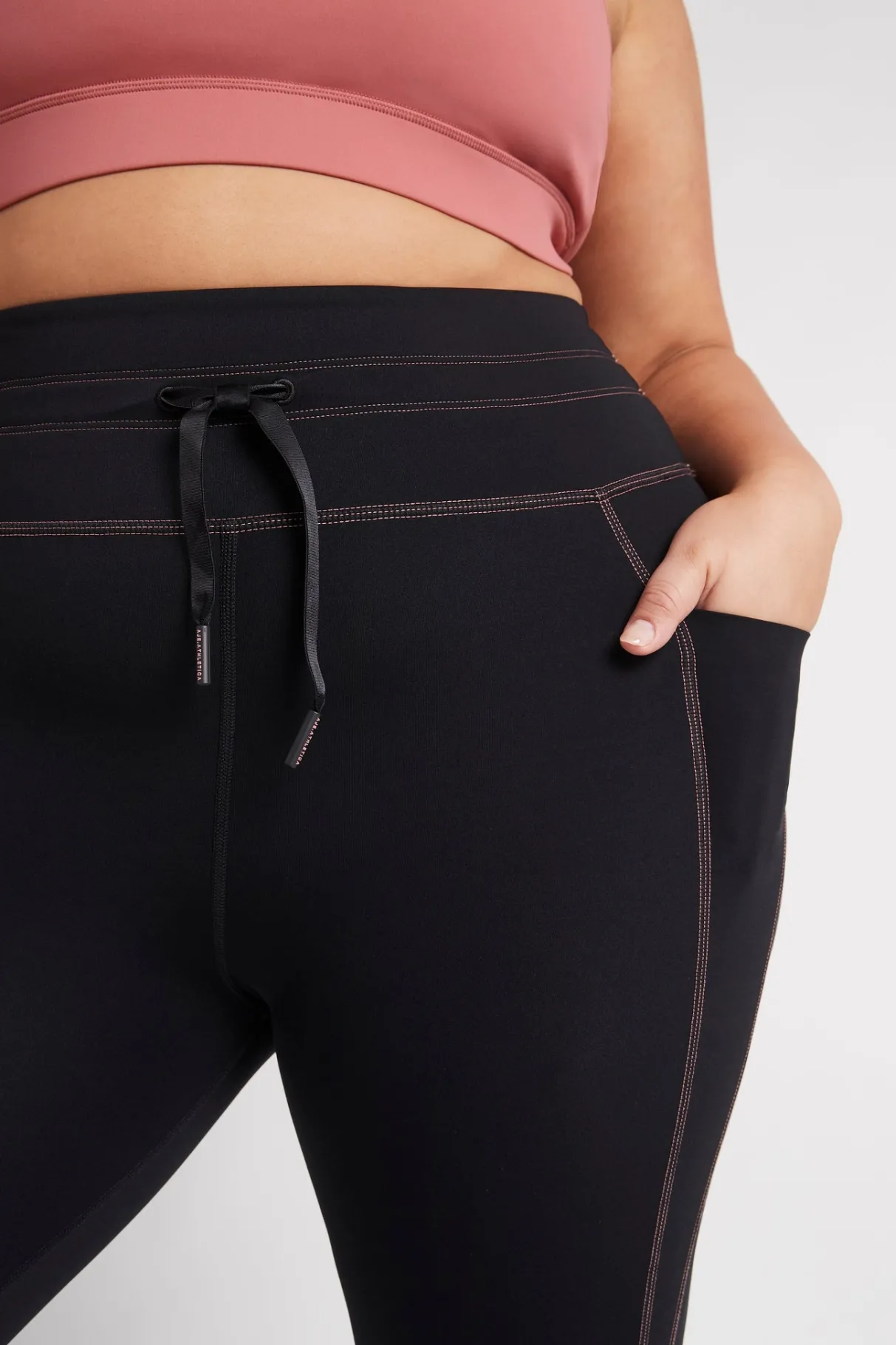 high_rise_contrast__leggings__6.webp Outlet Aje ATHLETICA High Rise Contrast 3/4 Leggings 207 Black/Rose Pink