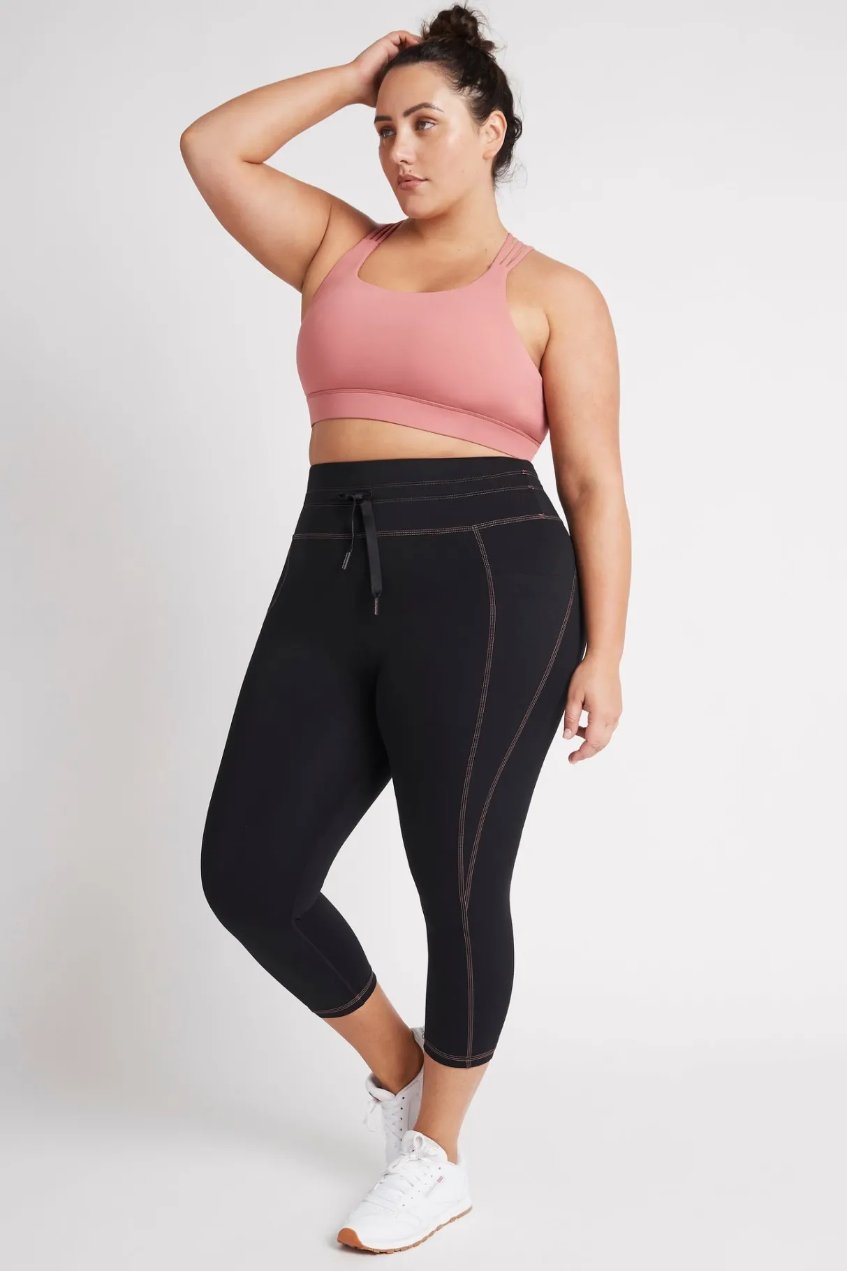 high_rise_contrast__leggings__8.webp Outlet Aje ATHLETICA High Rise Contrast 3/4 Leggings 207 Black/Rose Pink