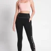 Outlet Aje ATHLETICA High Rise Contrast Stitch Logo Full Length Legging 203 Black/Rose Quartz