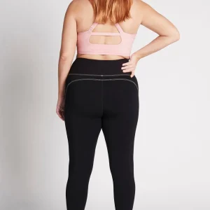 Outlet Aje ATHLETICA High Rise Contrast Stitch Logo Full Length Legging 203 Black/Rose Quartz