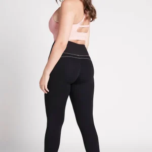 Outlet Aje ATHLETICA High Rise Contrast Stitch Logo Full Length Legging 203 Black/Rose Quartz