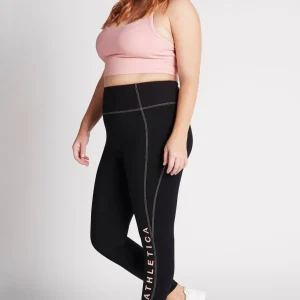 Outlet Aje ATHLETICA High Rise Contrast Stitch Logo Full Length Legging 203 Black/Rose Quartz