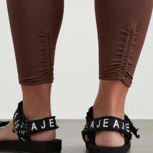 Shop Aje ATHLETICA High Rise Drawstring Full Length Legging 225 Dark Chocolate