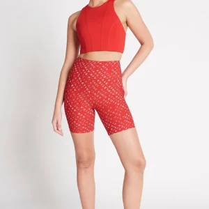 Online Aje ATHLETICA High Rise Logo Shorts 607 Garnet Red/Rose Quartz