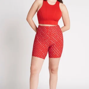 Online Aje ATHLETICA High Rise Logo Shorts 607 Garnet Red/Rose Quartz