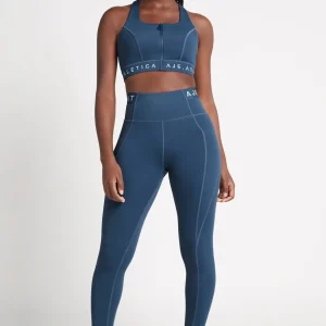 Clearance Aje ATHLETICA High Rise Logotape Full Length Legging 208 Midnight Blue/Steel Blue