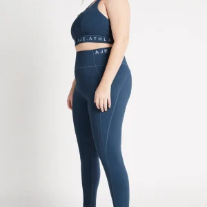 Clearance Aje ATHLETICA High Rise Logotape Full Length Legging 208 Midnight Blue/Steel Blue